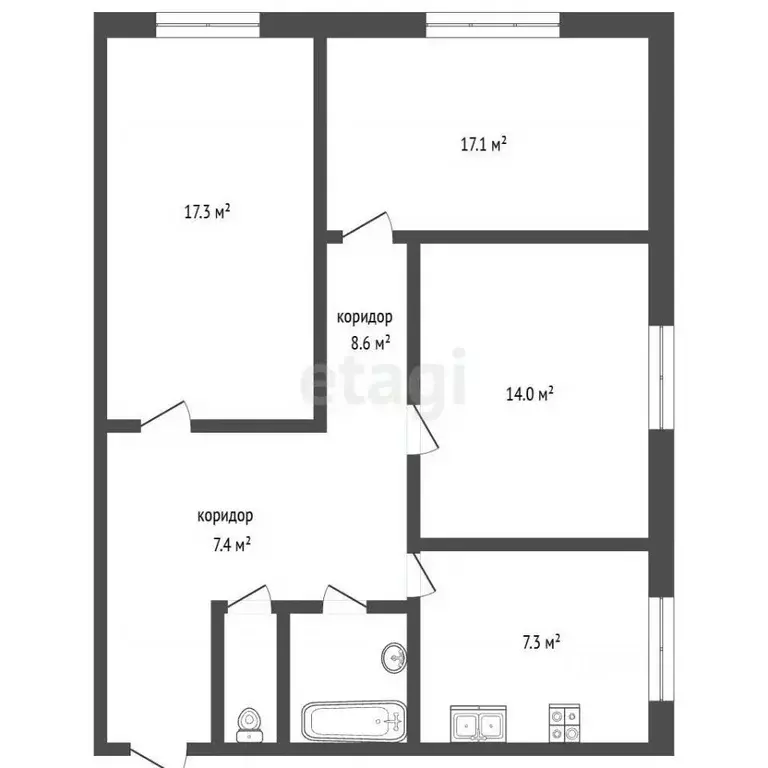 Комната Москва Донская ул., 28 (17.3 м) - Фото 2