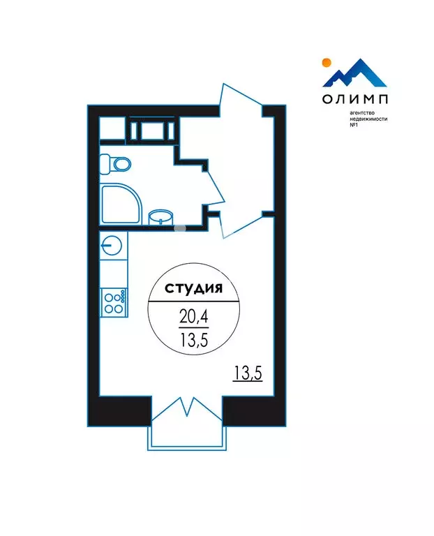 Квартира-студия: Ярославль, улица Городской Вал, 15к2 (20.4 м) - Фото 1