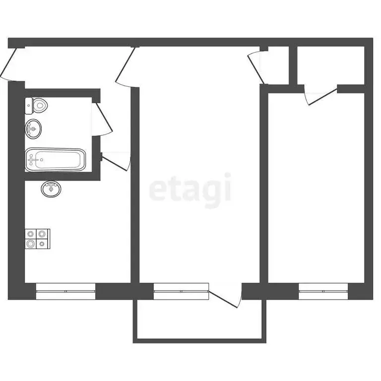 2-комнатная квартира: Ангарск, 84-й квартал, 5 (45 м) - Фото 0
