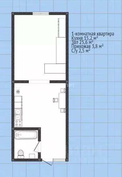 1-к кв. Дагестан, Махачкала туп. 1-й Каммаева, 34 (47.1 м) - Фото 1