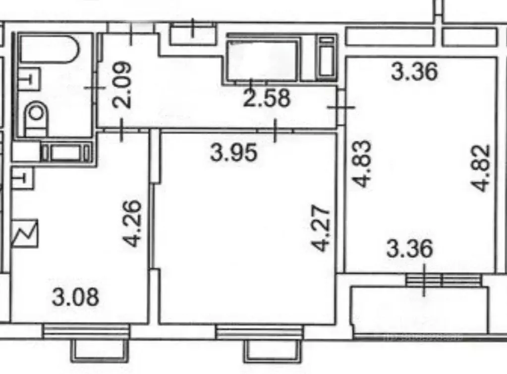 2-к кв. Москва Харьковский проезд, 1/1к1 (60.0 м) - Фото 2