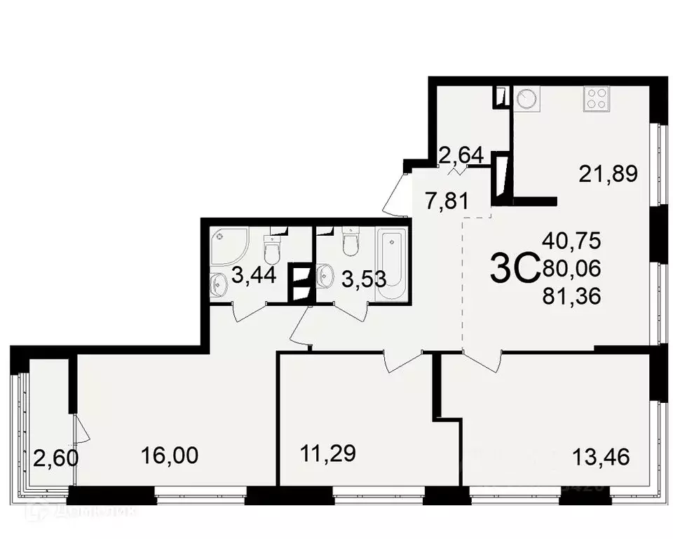 3-к кв. Рязанская область, Рязань ул. Чкалова (81.36 м) - Фото 1
