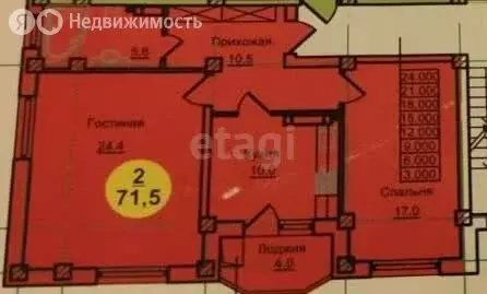 2-комнатная квартира: Каспийск, улица Магомедали Магомеджановa, 14Б ... - Фото 1