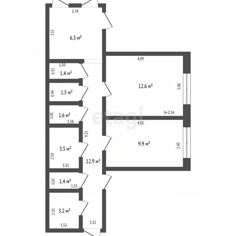 Комната Саха (Якутия), Якутск ул. Петра Алексеева, 21/5 (12.6 м) - Фото 2