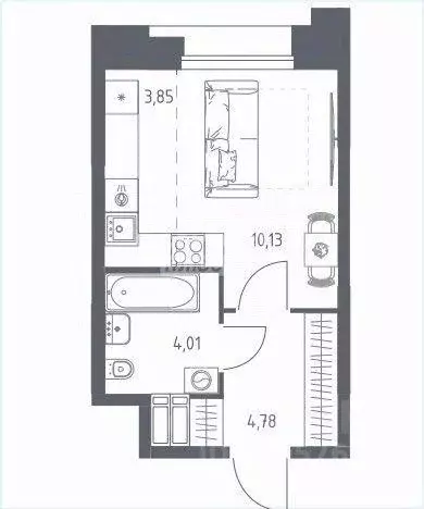 Квартира, студия, 22.8 м - Фото 1