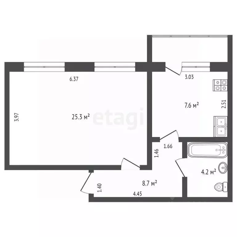 1-к кв. Владимирская область, Ковров Северный проезд, 12 (39.6 м) - Фото 2