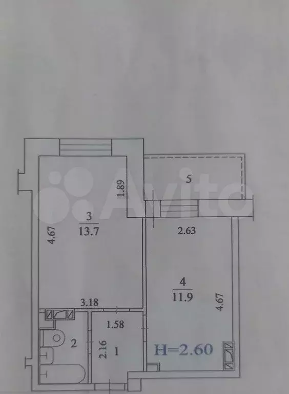 1-к. квартира, 31,7 м, 5/10 эт. - Фото 0