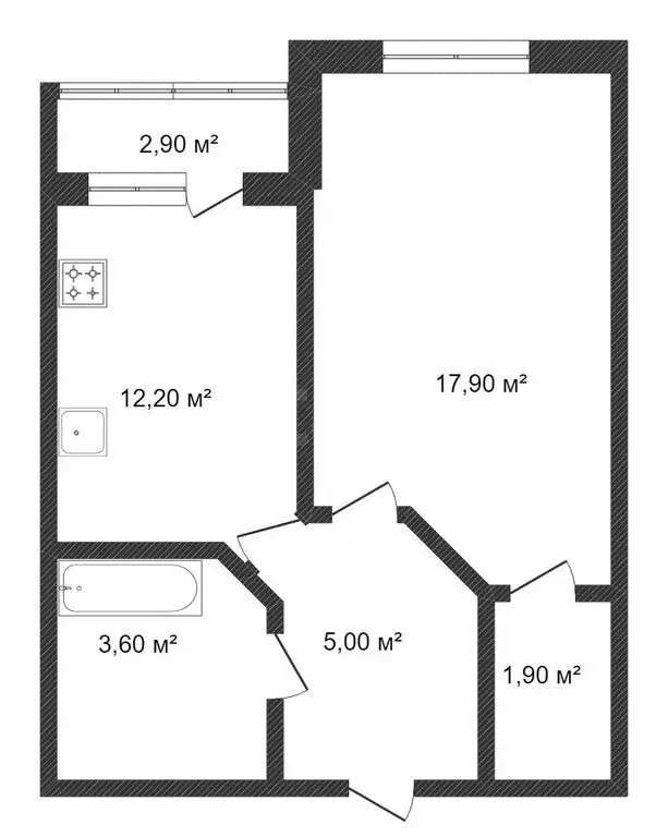 1-комнатная квартира: Тюмень, Газопромысловая улица, 5 (37.5 м) - Фото 1