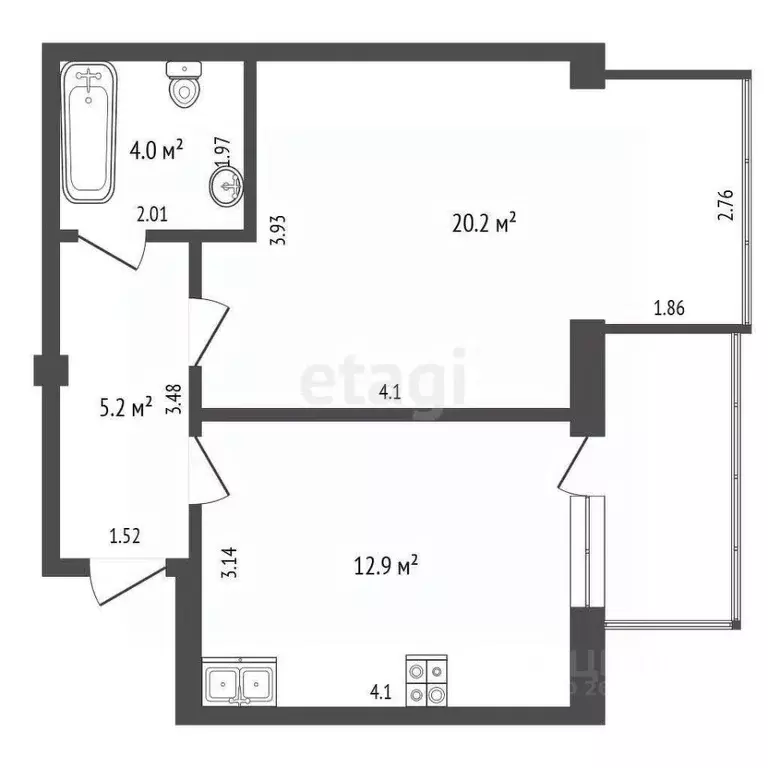 1-к кв. Севастополь ул. Челюскинцев, 57/2 (45.9 м) - Фото 2