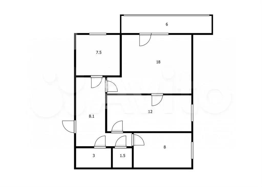 3-к. квартира, 59,8 м, 3/9 эт. - Фото 0