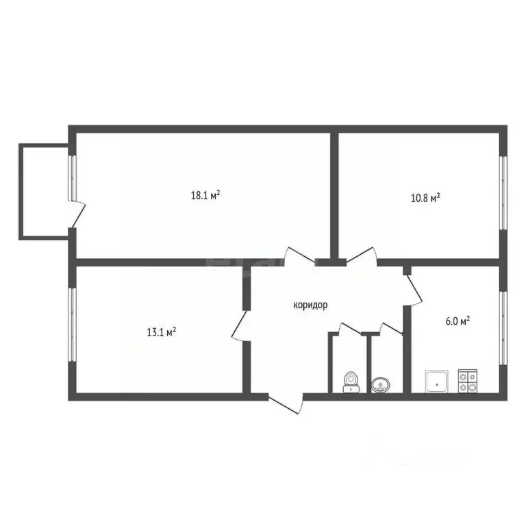 3-к кв. Воронежская область, Рамонский район, с. Ямное Советская ул., ... - Фото 1