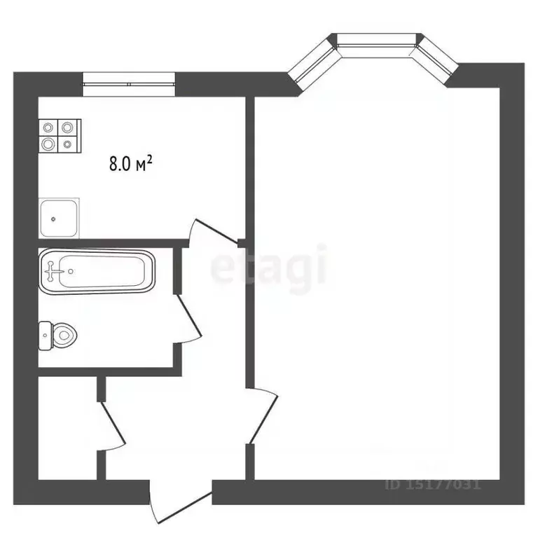 1-к кв. Ямало-Ненецкий АО, Новый Уренгой ул. 26-го съезда КПСС, 8 ... - Фото 2