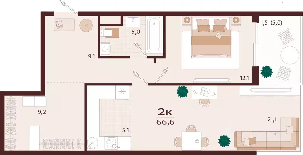 2-к кв. Крым, Ялта ул. Спендиарова, 5 (66.6 м) - Фото 1