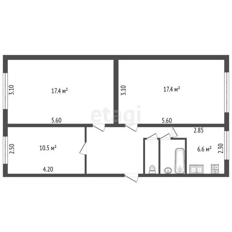 3-комнатная квартира: Мга, улица Мгинской Правды, 9 (62 м) - Фото 0