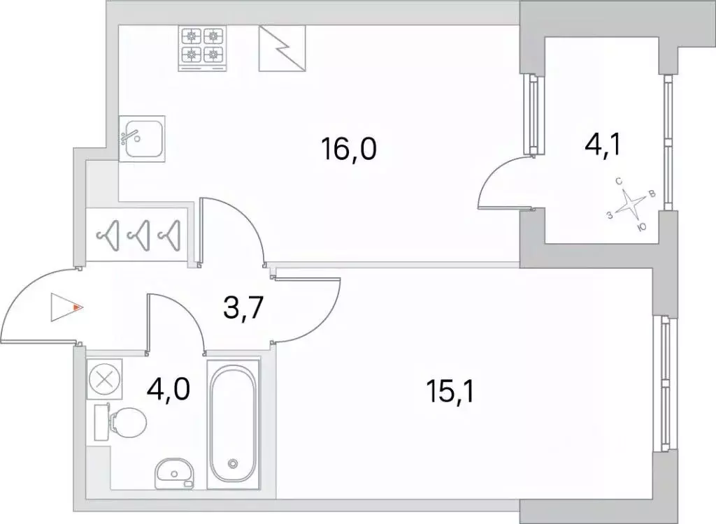 1-к кв. Санкт-Петербург пос. Шушары, ул. Нины Петровой, 10к1 (38.8 м) - Фото 1