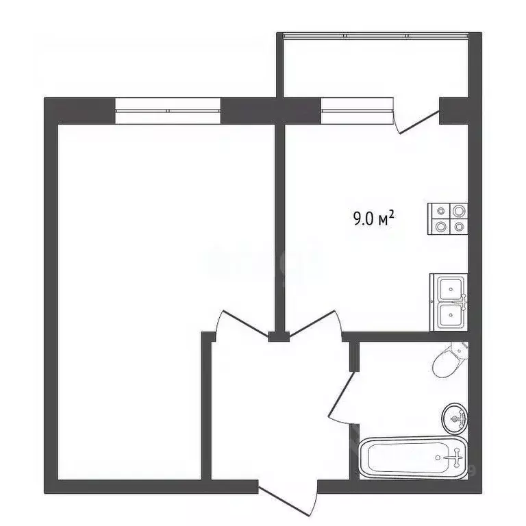 1-к кв. Тамбовская область, Тамбов Астраханская ул., 261 (40.1 м) - Фото 1