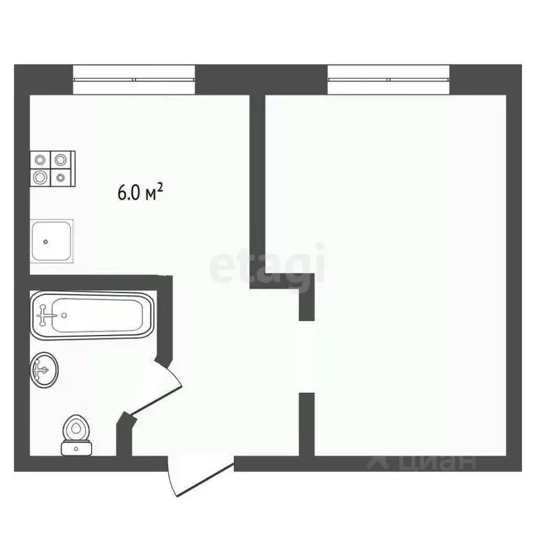 1-к кв. Тюменская область, Тюмень ул. Парфенова, 20А (19.5 м) - Фото 2