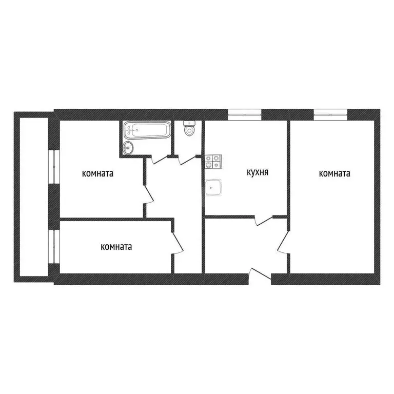 3-комнатная квартира: Кириши, улица Нефтехимиков, 22 (61 м) - Фото 1
