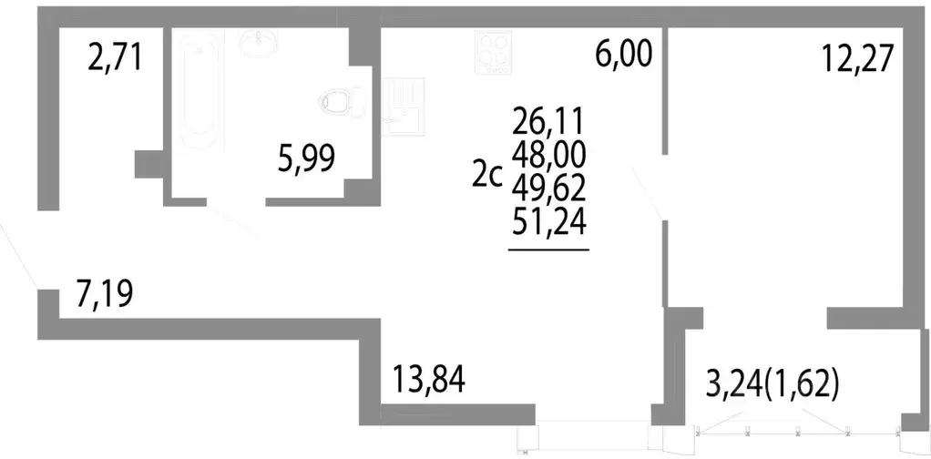 2-к кв. Свердловская область, Екатеринбург ул. Академика Ландау (49.62 ... - Фото 0