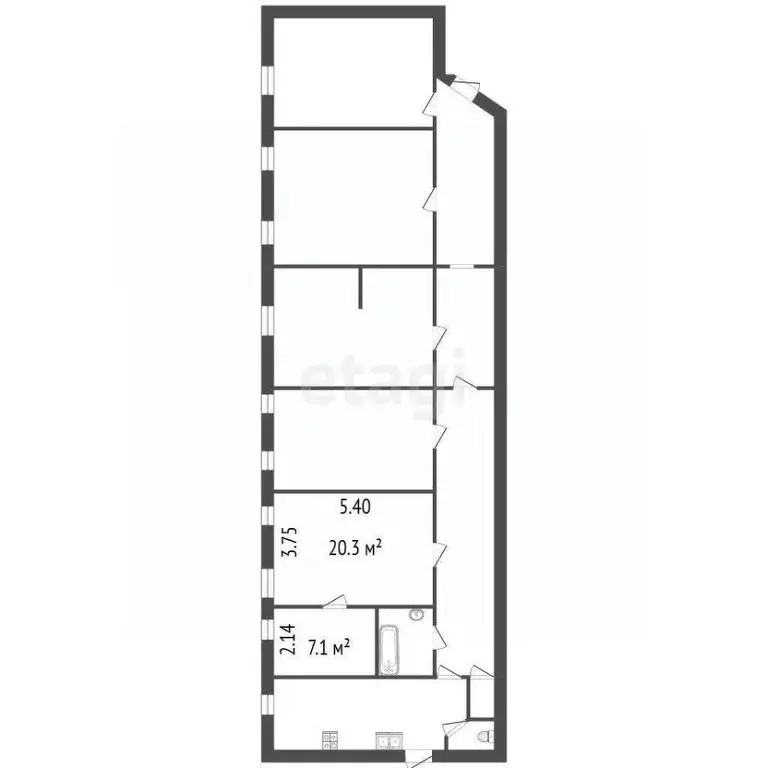 Комната Санкт-Петербург просп. Большой Петроградской стороны, 98 (27.4 ... - Фото 2