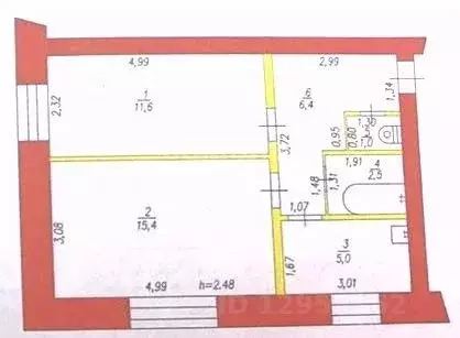 2-к кв. Кемеровская область, Анжеро-Судженск ул. Кемсеть, 4 (41.9 м) - Фото 2