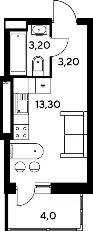 2-к кв. Ростовская область, Ростов-на-Дону бул. Платова, 14 (40.15 м) - Фото 0