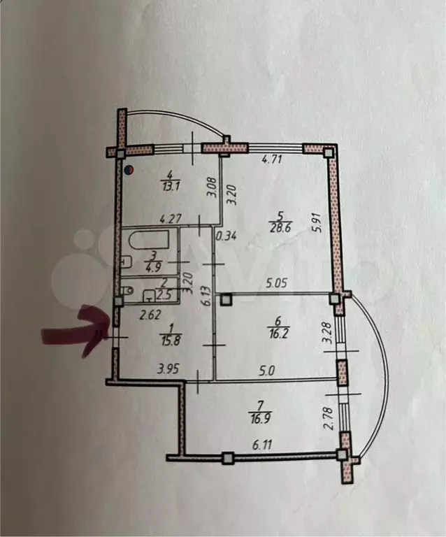 3-к. квартира, 111 м, 3/4 эт. - Фото 0