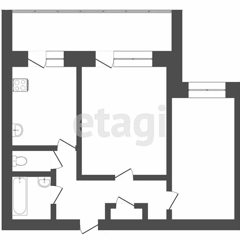2-комнатная квартира: Томск, Красноармейская улица, 122 (46.3 м) - Фото 1