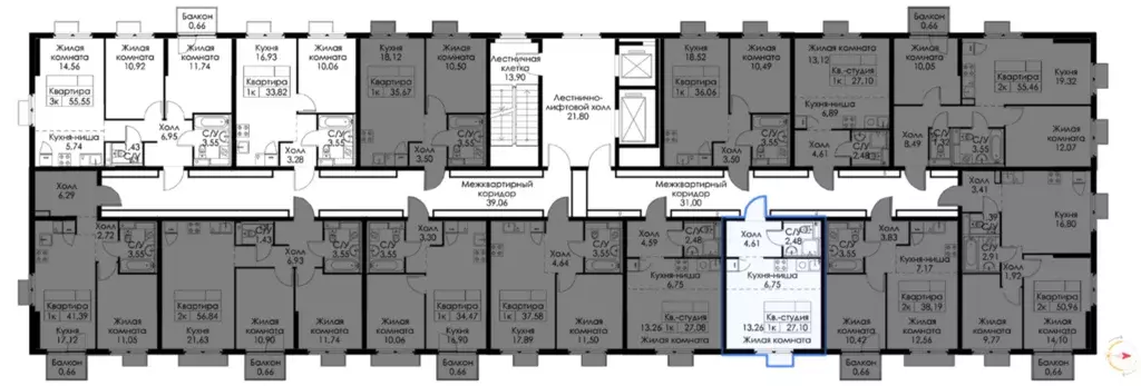 Продаётся квартира-студия, 27.1 м - Фото 1