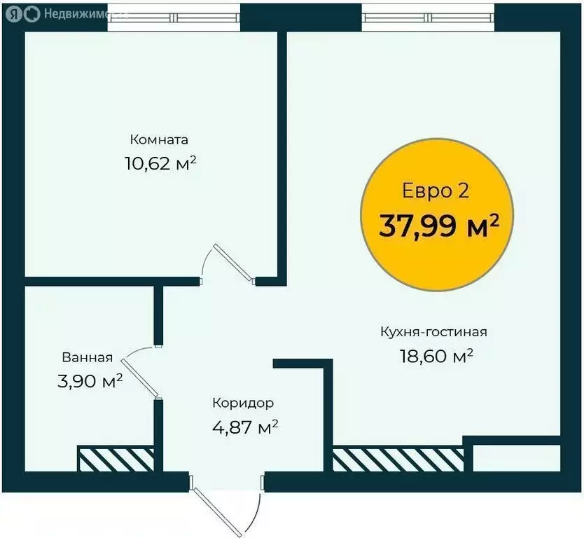 1-комнатная квартира: Тюмень, Лесопарковая улица, 1к1 (38 м) - Фото 0