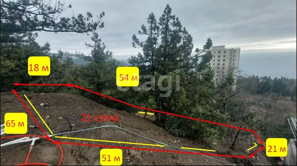 Участок в Крым, Ялта муниципальный округ, Отрадное пгт  (21.0 сот.) - Фото 1