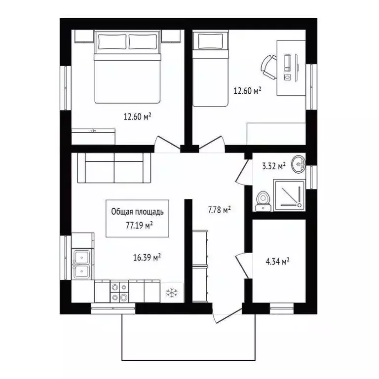 Дом в Алтай, Майминский район, с. Кызыл-Озек Солнечная ул., 21 (77 м) - Фото 2