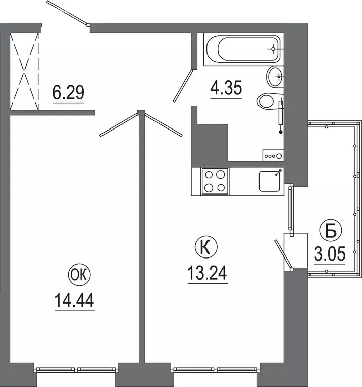 1-комнатная квартира: Иркутск, городок ИВАТУ, жилой комплекс Авиатор ... - Фото 1
