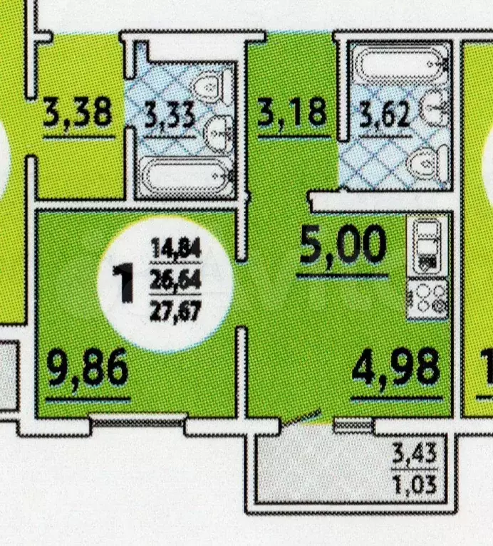 Квартира-студия, 28 м, 7/18 эт. - Фото 0