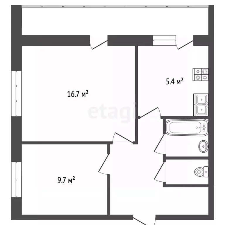 2-к кв. Владимирская область, Муром ул. Дзержинского, 51 (40.2 м) - Фото 1