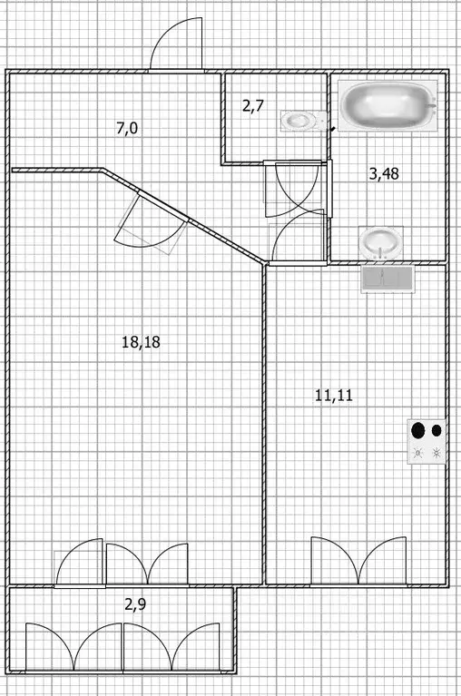 1-к кв. Башкортостан, Уфа ул. Летчиков, 16/1 (43.0 м) - Фото 1