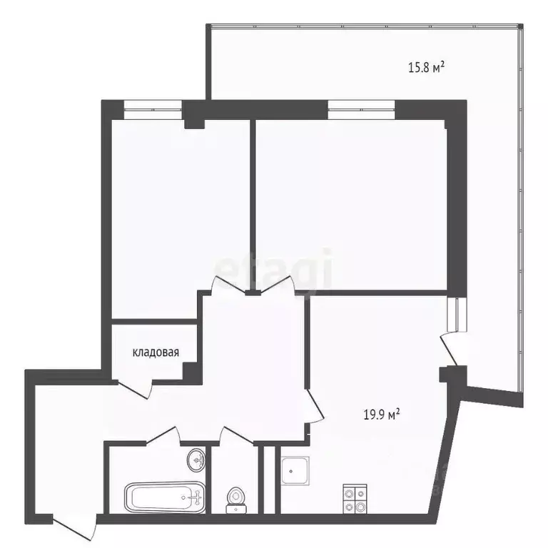 2-к кв. Ростовская область, Аксай ул. Мира, 1 (66.4 м) - Фото 2