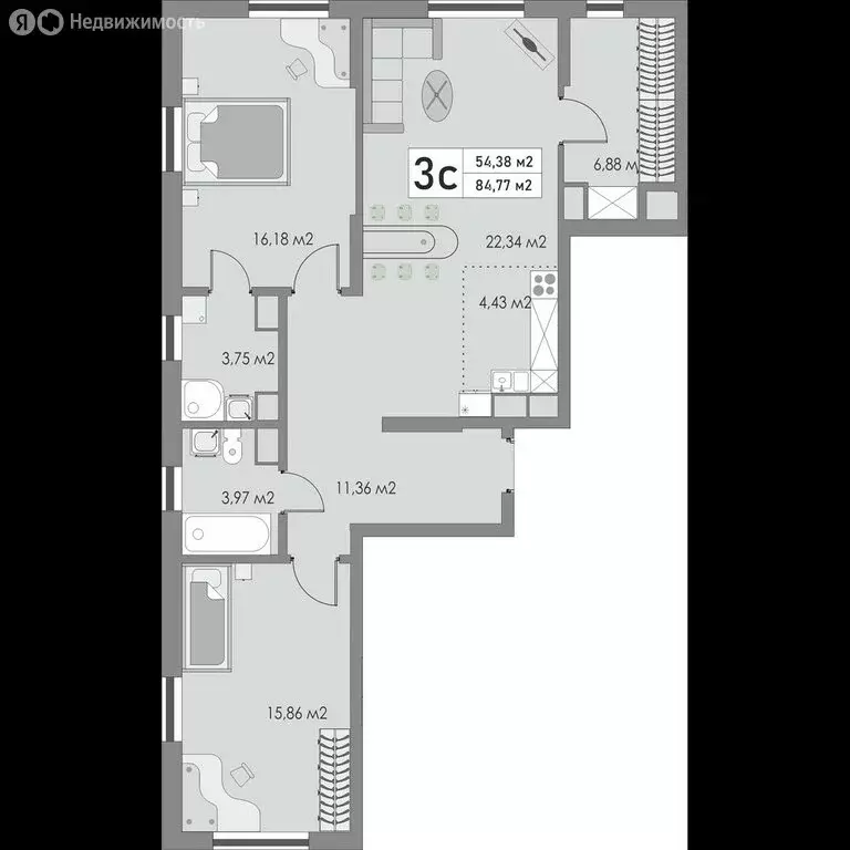 3-комнатная квартира: Оренбург, Яицкая улица, 11 (85 м) - Фото 0