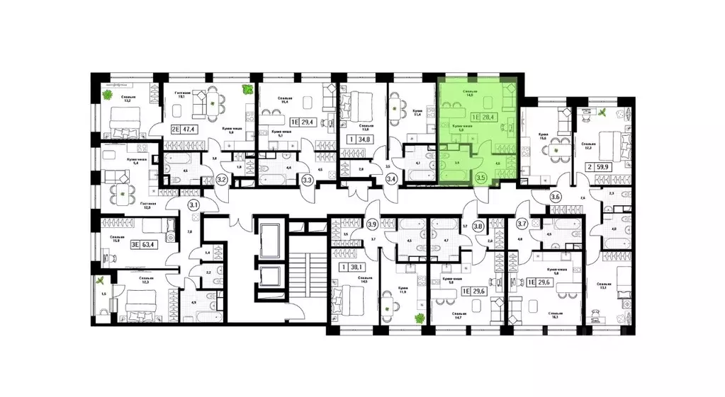 Студия Московская область, Пушкино Пушкино Град жилой комплекс, к2 ... - Фото 2