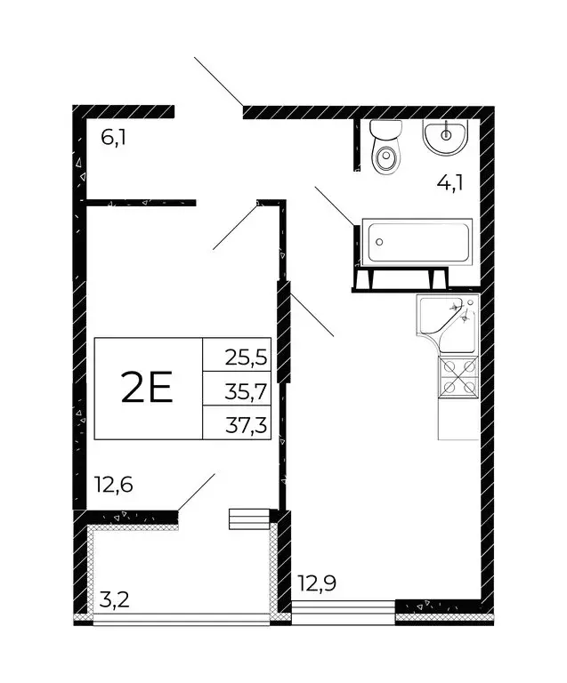 1-комнатная квартира: Аксай, ЖК Флора (37.4 м) - Фото 2