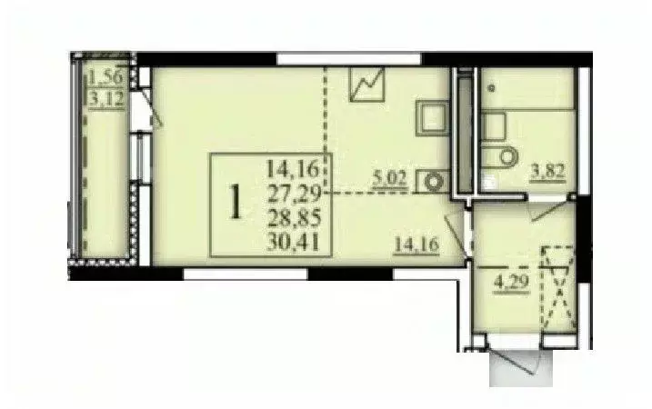 1-к кв. Башкортостан, Уфа Затон-Восточный жилрайон, Паруса жилой ... - Фото 0