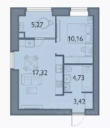 1-к кв. Брянская область, Брянский район, пос. Мичуринский, ... - Фото 1