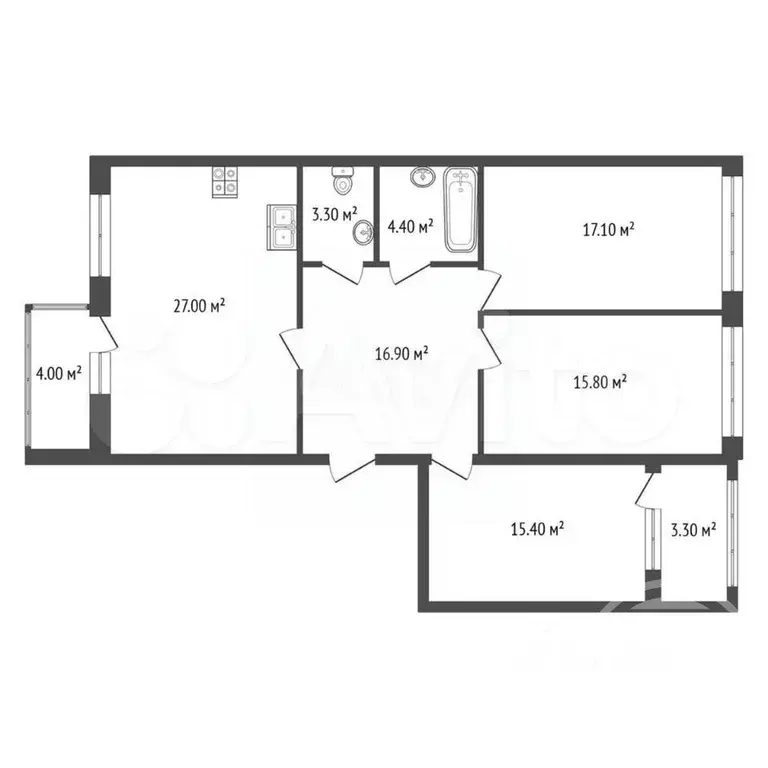 3-к. квартира, 100 м, 2/10 эт. - Фото 0
