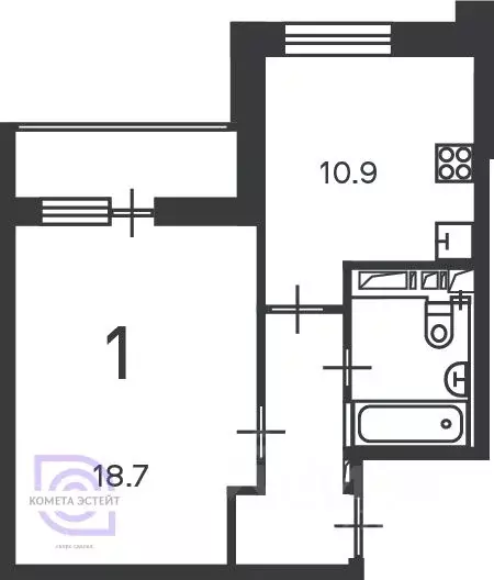 1-к кв. Москва Полярная ул., 3 (39.3 м) - Фото 2