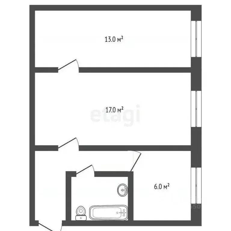 2-к кв. Костромская область, Кострома пос. Первомайский, ул. Водяная, ... - Фото 1