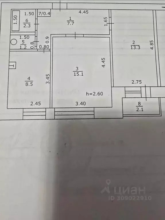 2-к кв. Башкортостан, Благовещенск ул. Седова, 107 (49.0 м) - Фото 0