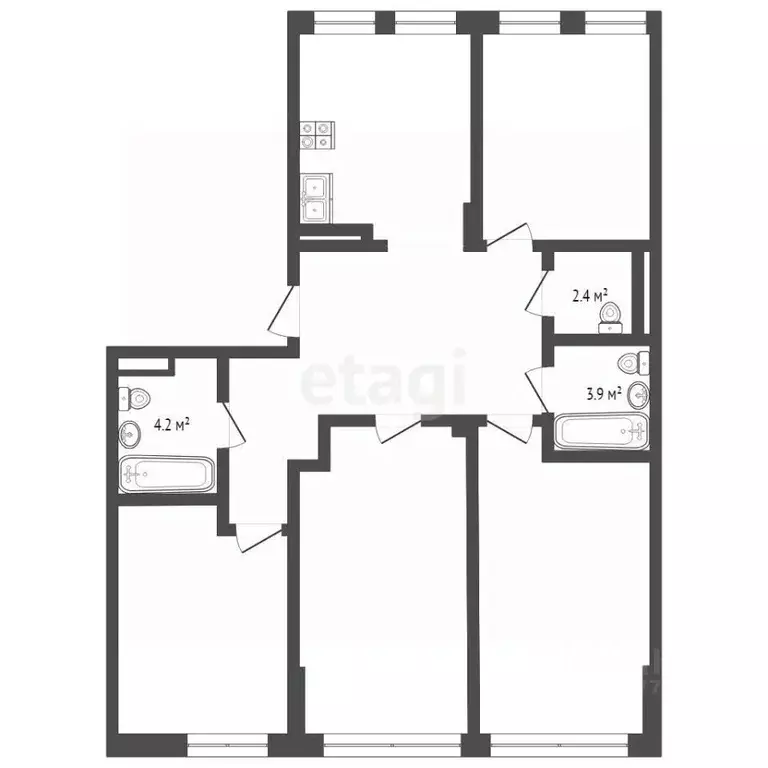 4-к кв. Саха (Якутия), Якутск ул. Жорницкого, 7/10А (85.0 м) - Фото 1