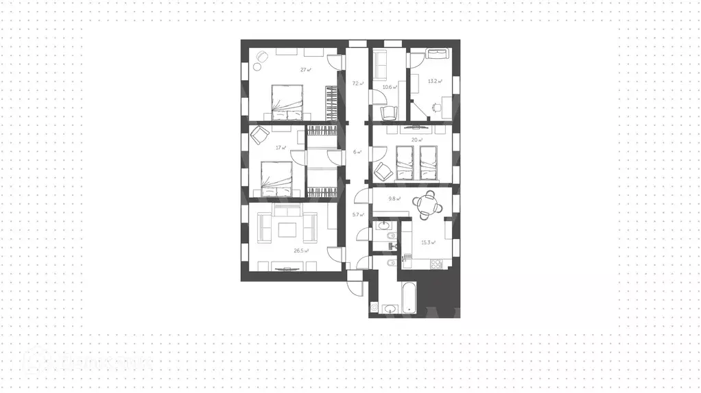 Продаётся 5-к квартира, 180 м - Фото 1