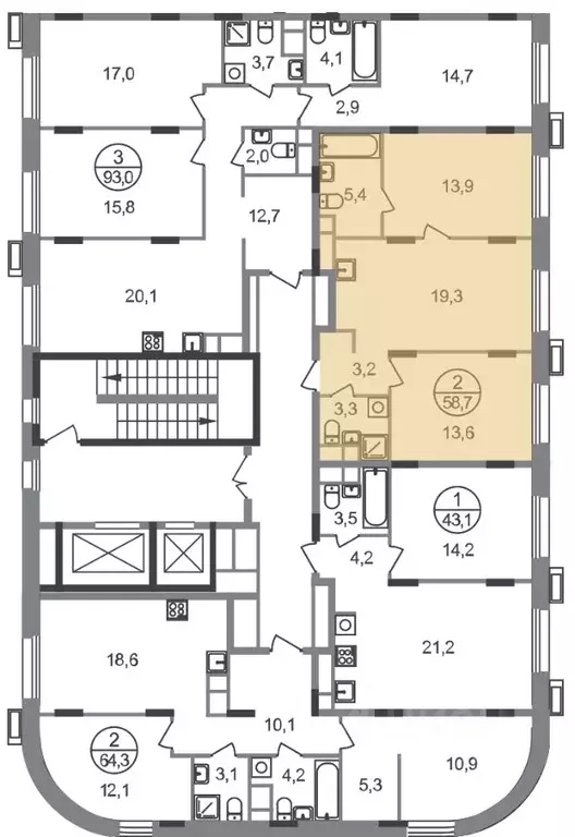 2-к кв. Московская область, Одинцовский городской округ, Заречье пгт ... - Фото 2