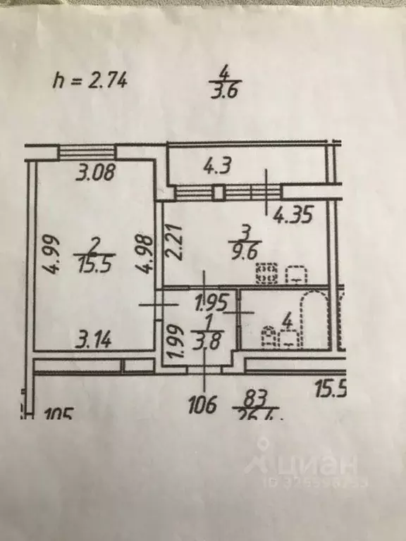 1-к кв. Санкт-Петербург просп. Королева, 59к1 (32.5 м) - Фото 1